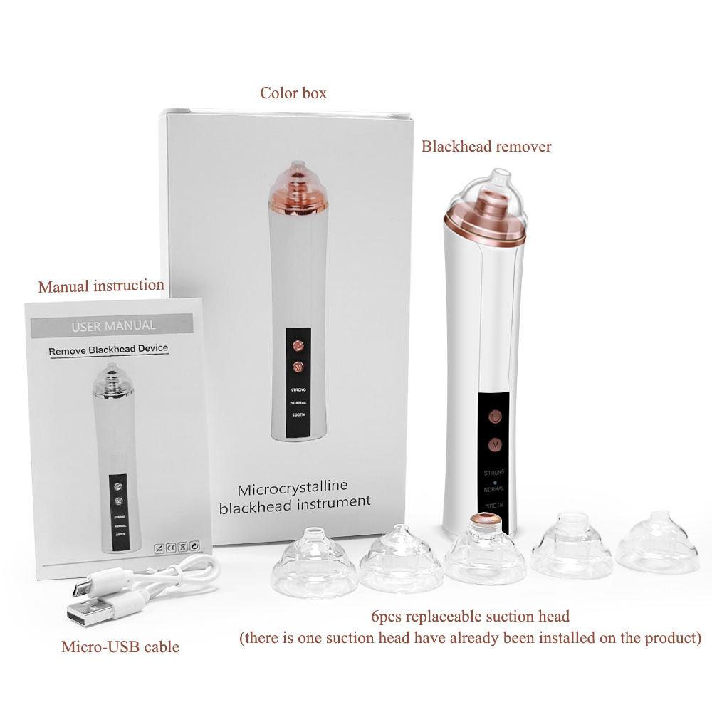 Slim Blackhead Rechargeable Suction Device Kit Pore Cleaner