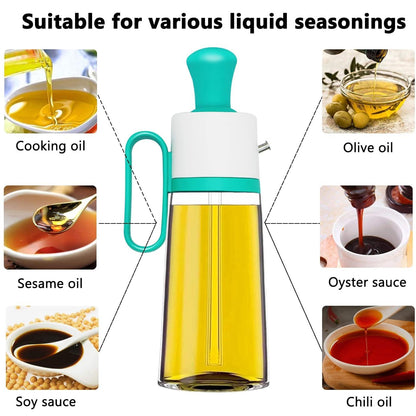 3 in 1 Oil Dispenser Bottle for Kitchen with Brush Glass Spray Bottle – 550ml