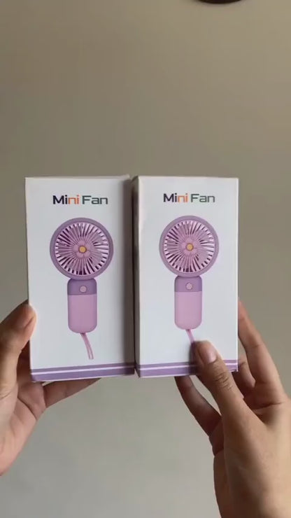 3 Speed Rechargeable Hand Fan – Mini Handy Fan For Kids With Stand (Random Color)