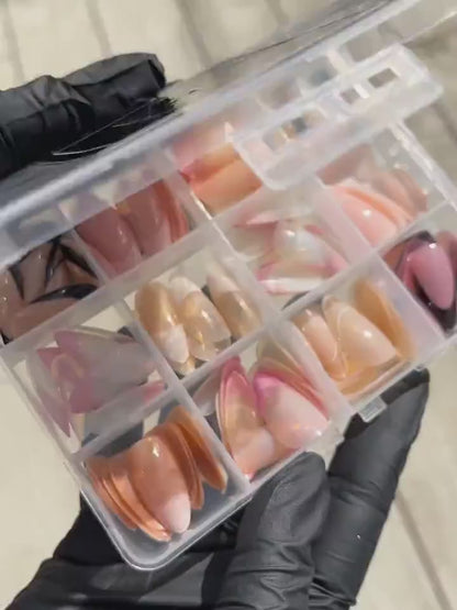 Upgrade your style instantly with this 144 Pcs Multicolor False Nails Box