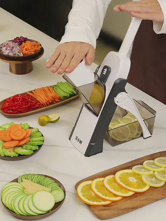 Mandoline Slicer | Safe Adjustable Vegetable Cutter | Multi-Purpose Kitchen Chopper & Manual Grater (Random Colour)